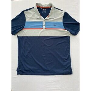 Adidas Golf Climacool Colorblock Polo Shirt Men's Large Blue Gray Performance
